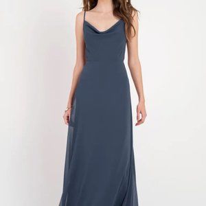 Jenny Yoo Bridesmaid Dress Colby Evening Blue (Luxe Chiffon) - Size 2